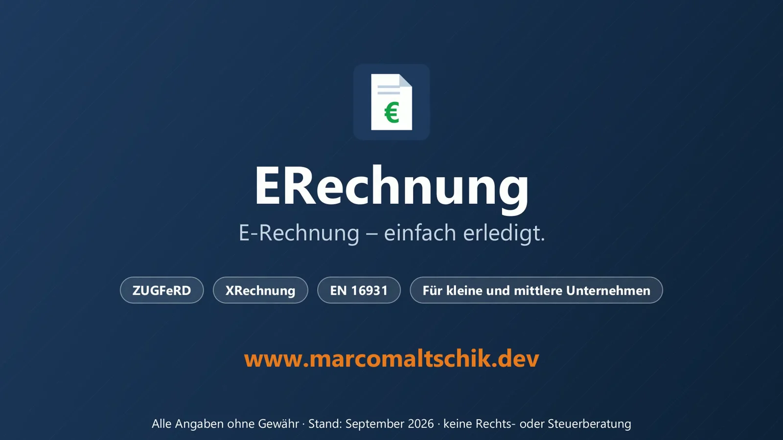 ERechnung — E-Rechnungen erstellen, empfangen und prüfen